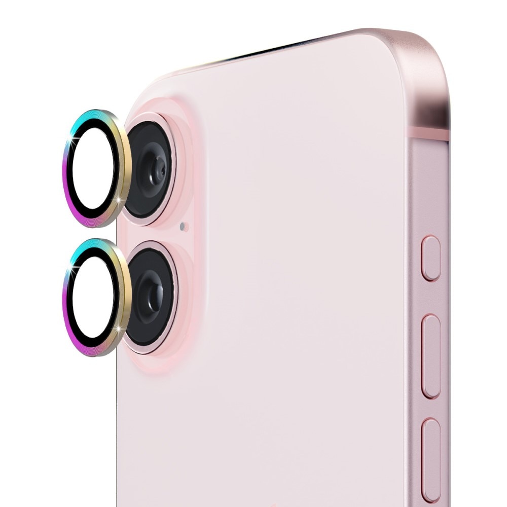 Panzerglas für Kamera Aluminium iPhone 16 Regenboge