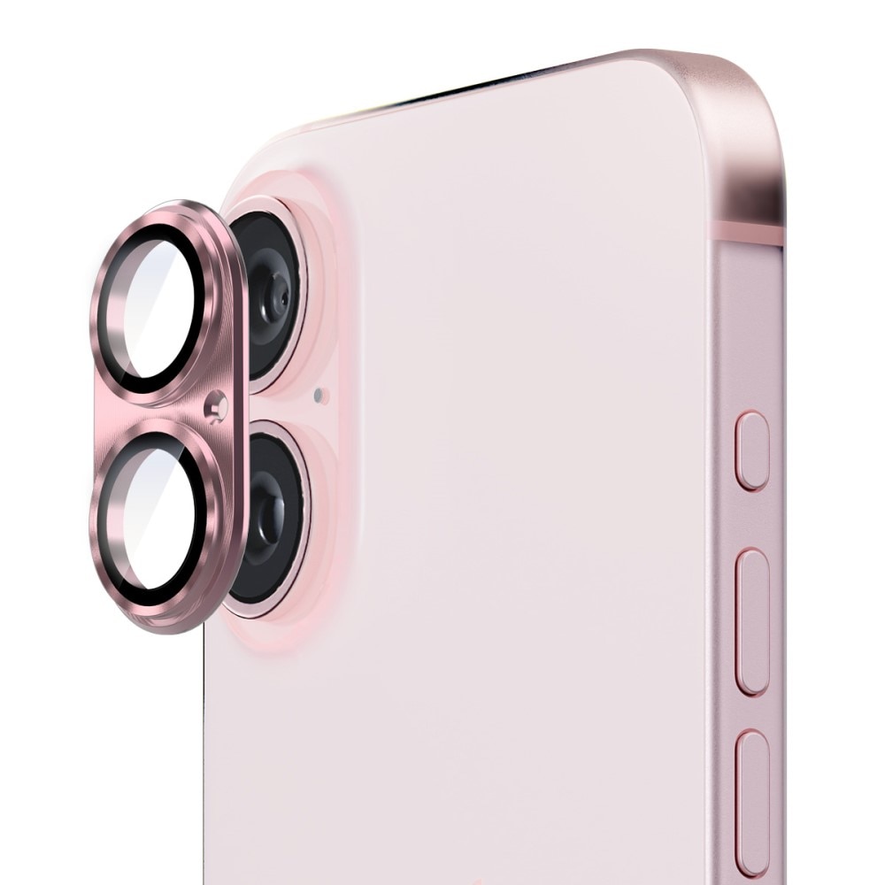 Kameraschutz Aluminium+Panzerglas iPhone 16 Plus rosa