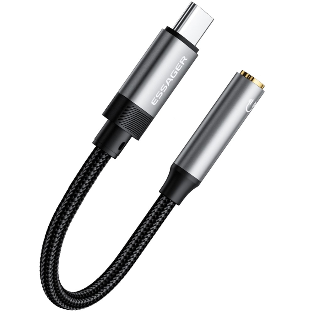 Kopfhöreradapter USB-C auf 3,5mm DAC schwarz