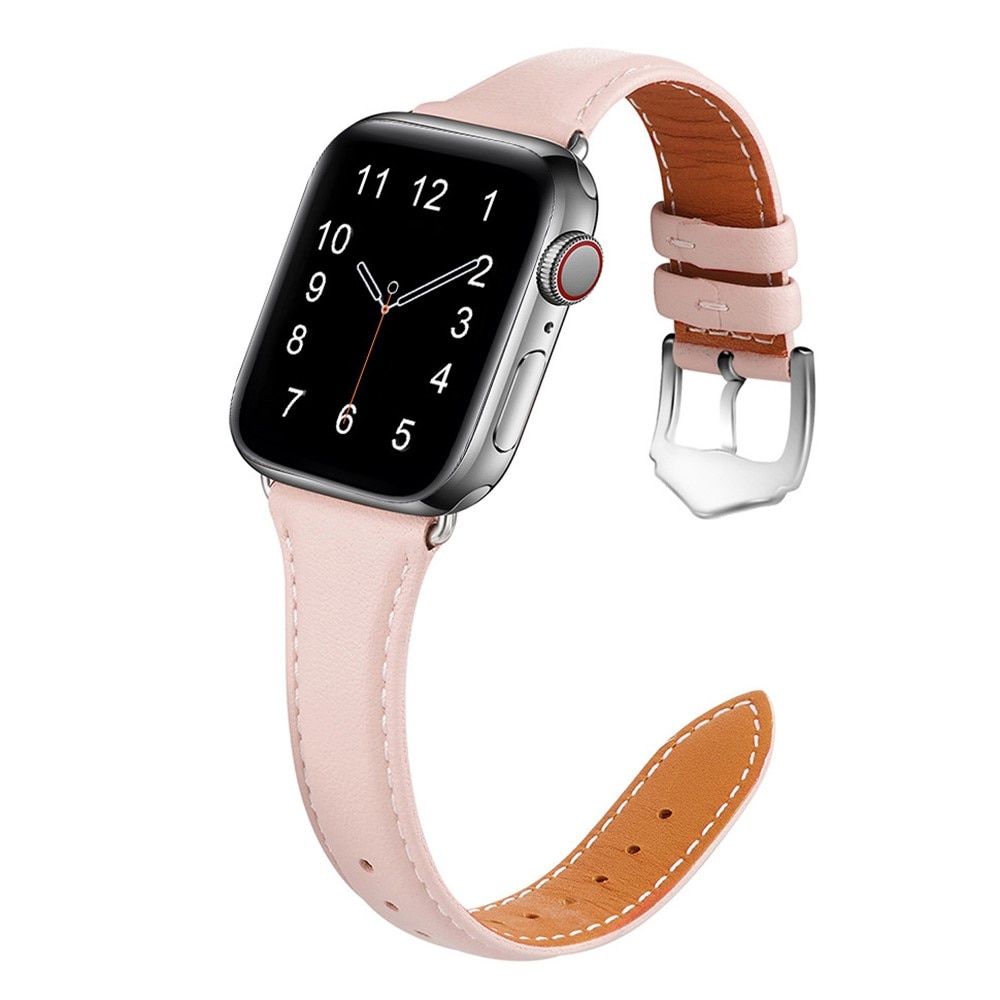 Apple Watch SE 40mm Slim Lederarmband rosa