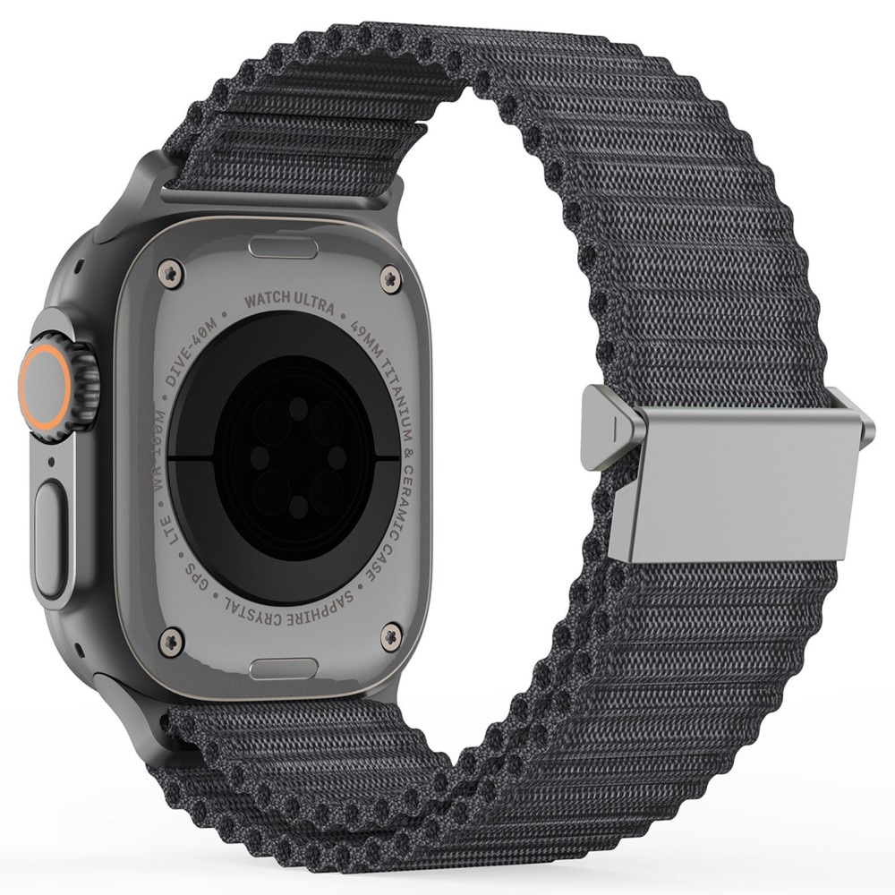 Apple Watch Series 4-6 44mm Active Nylon Armband grau