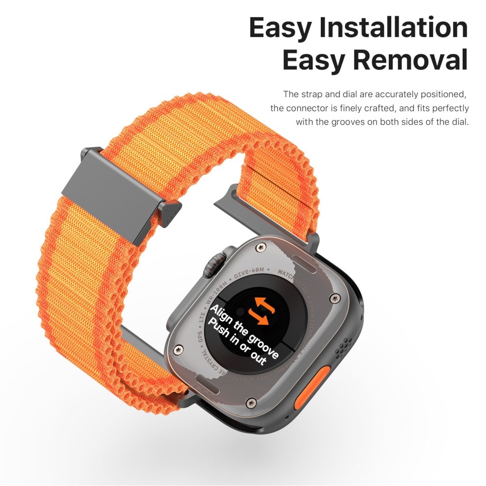 Apple Watch SE 44mm Active Nylon Armband orange