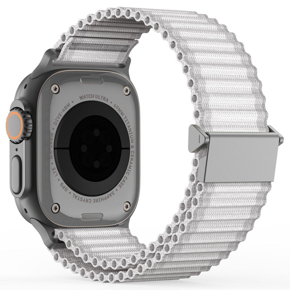 Apple Watch Series 10 46mm Active Nylon Armband weiß