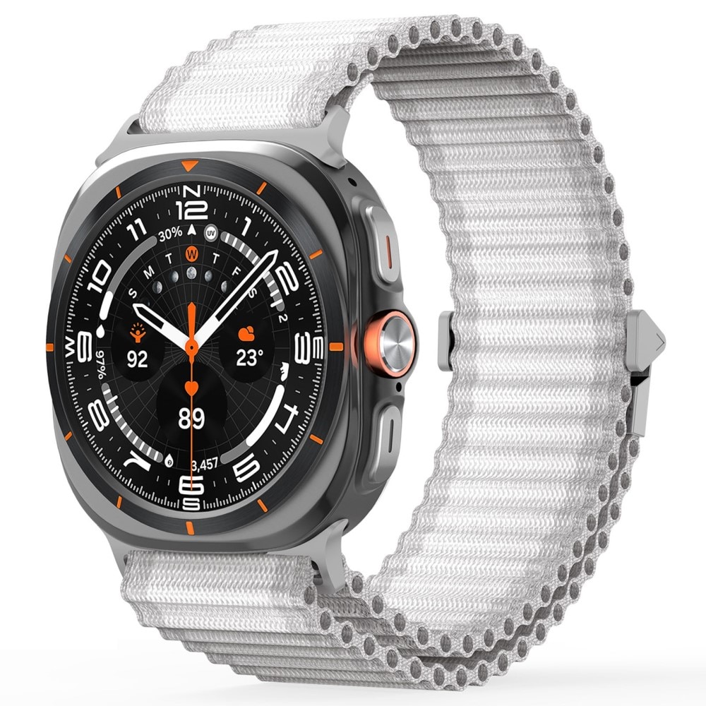 Samsung Galaxy Watch Ultra 47mm Active Nylon Armband weiß