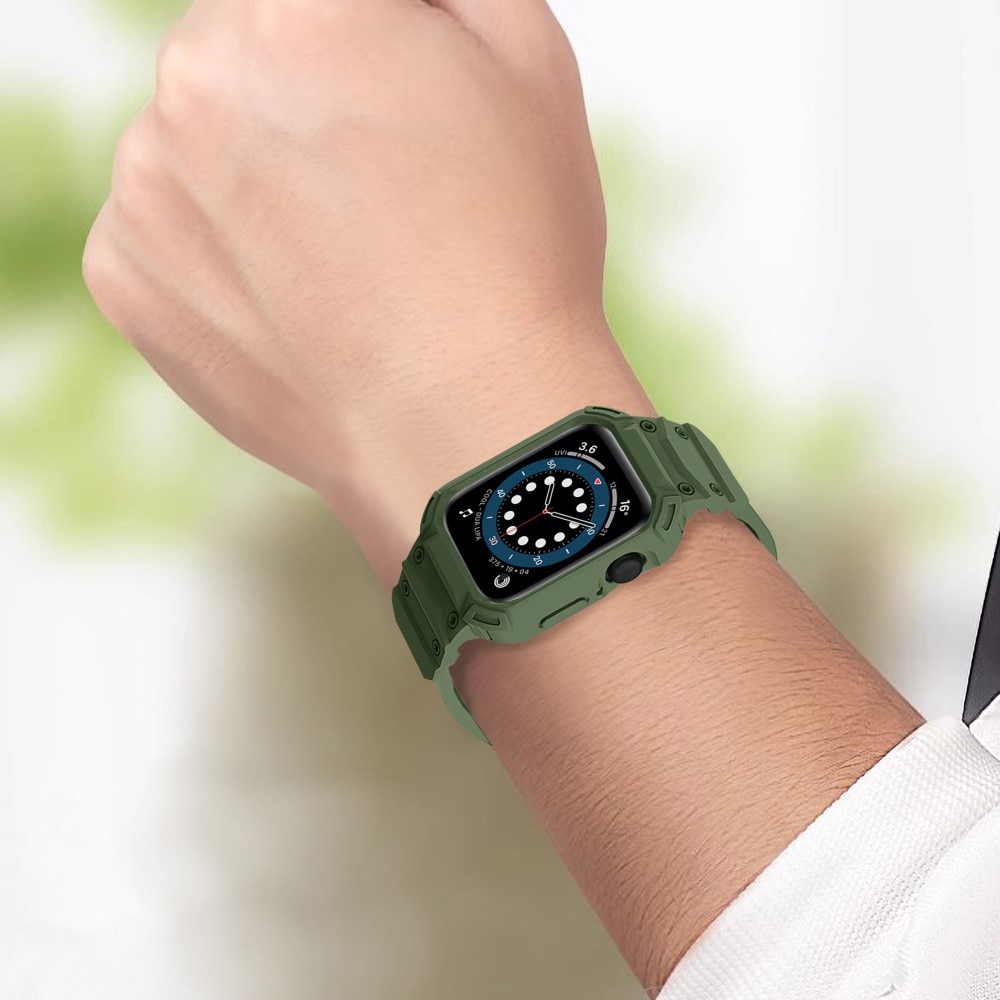 Apple Watch Series 10 42mm Adventure Hülle + Armband dunkelgrün