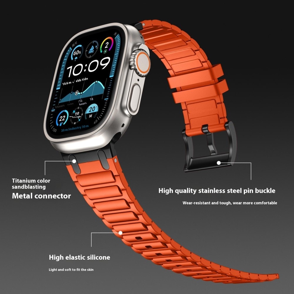 Apple Watch Ultra 49mm 2nd Gen Tough Silicone Strap, Orange