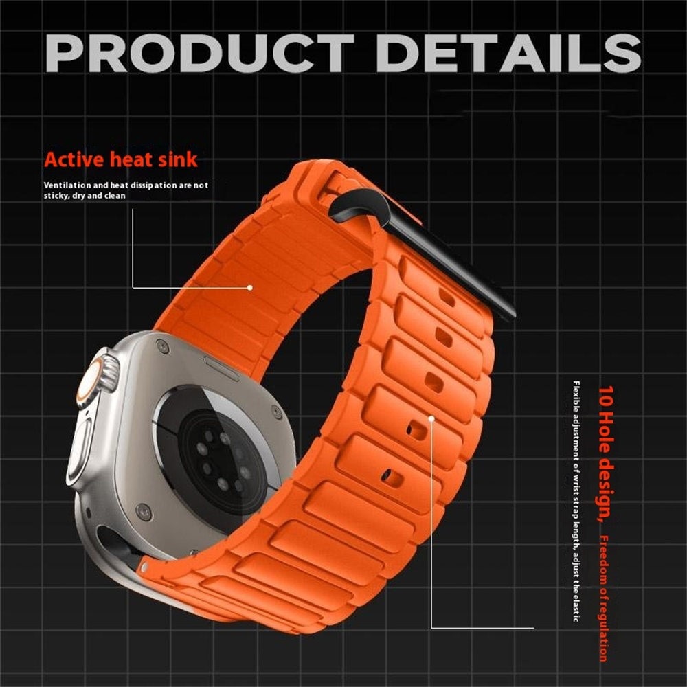 Apple Watch Series 1-3 42mm Tough Silicone Strap, Orange