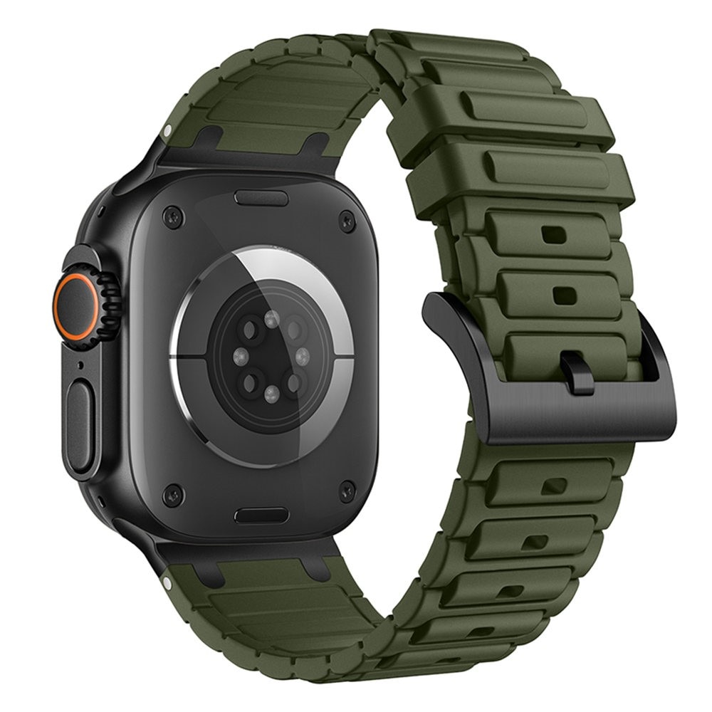 Apple Watch Series 9 45mm Tough Silicone Strap, Dunkelgrün