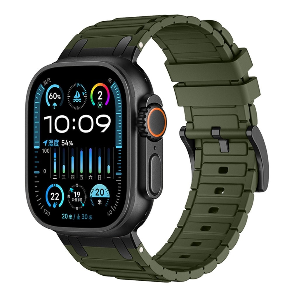 Apple Watch Series 4-6 44mm Tough Silicone Strap, Dunkelgrün