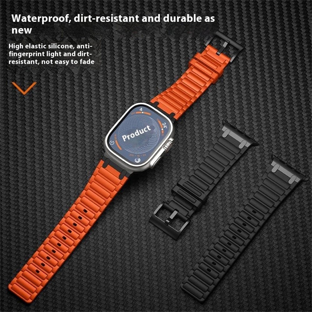 Apple Watch Series 4-6 44mm Tough Silicone Strap, Dunkelgrün