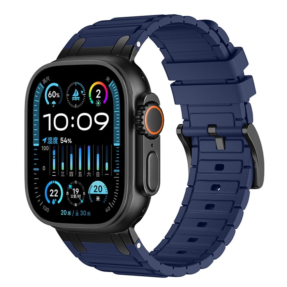 Apple Watch Series 4-6 44mm Tough Silicone Strap, Dunkelblau