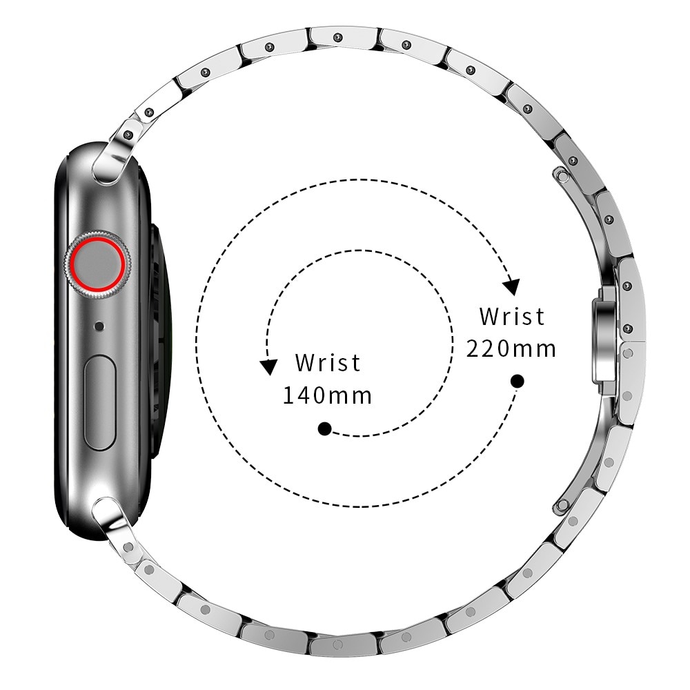 Apple Watch 45mm Series 8 Slim Armband aus Stahl Silber