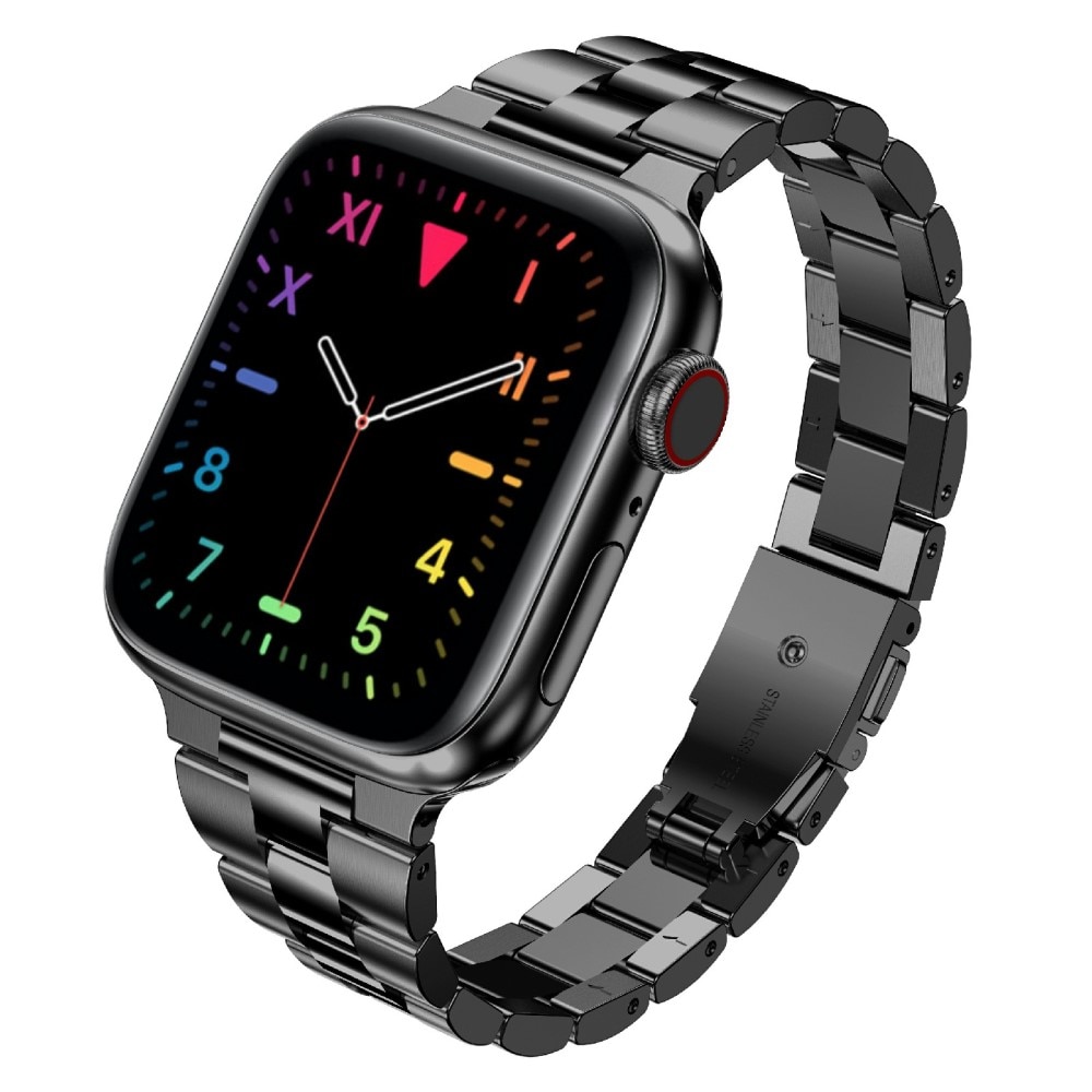 Apple Watch 45mm Series 8 Slim Armband aus Stahl Schwarz