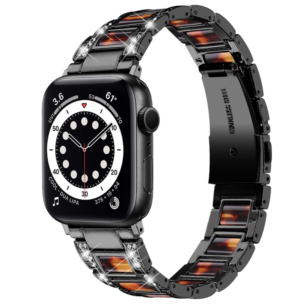 Diamond Bracelet Apple Watch 44mm Black Coffee