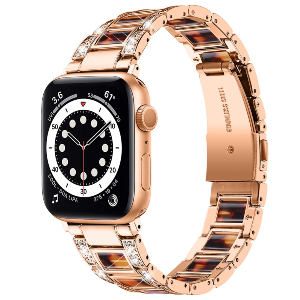 Diamond Bracelet Apple Watch 45mm Series 9 Rosegold Coffee