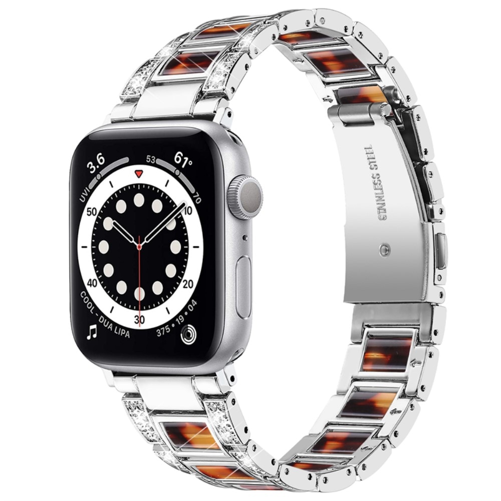 Diamond Bracelet Apple Watch 45mm Series 9 Silver Coffee