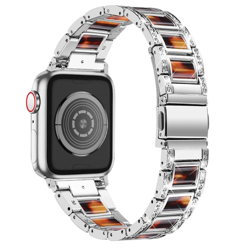 Diamond Bracelet Apple Watch 45mm Series 7 Silver Coffee