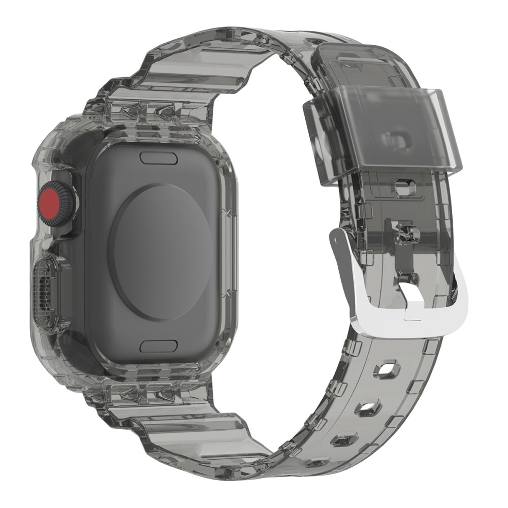 Apple Watch 45mm Series 9 Crystal Hülle + Armband grau