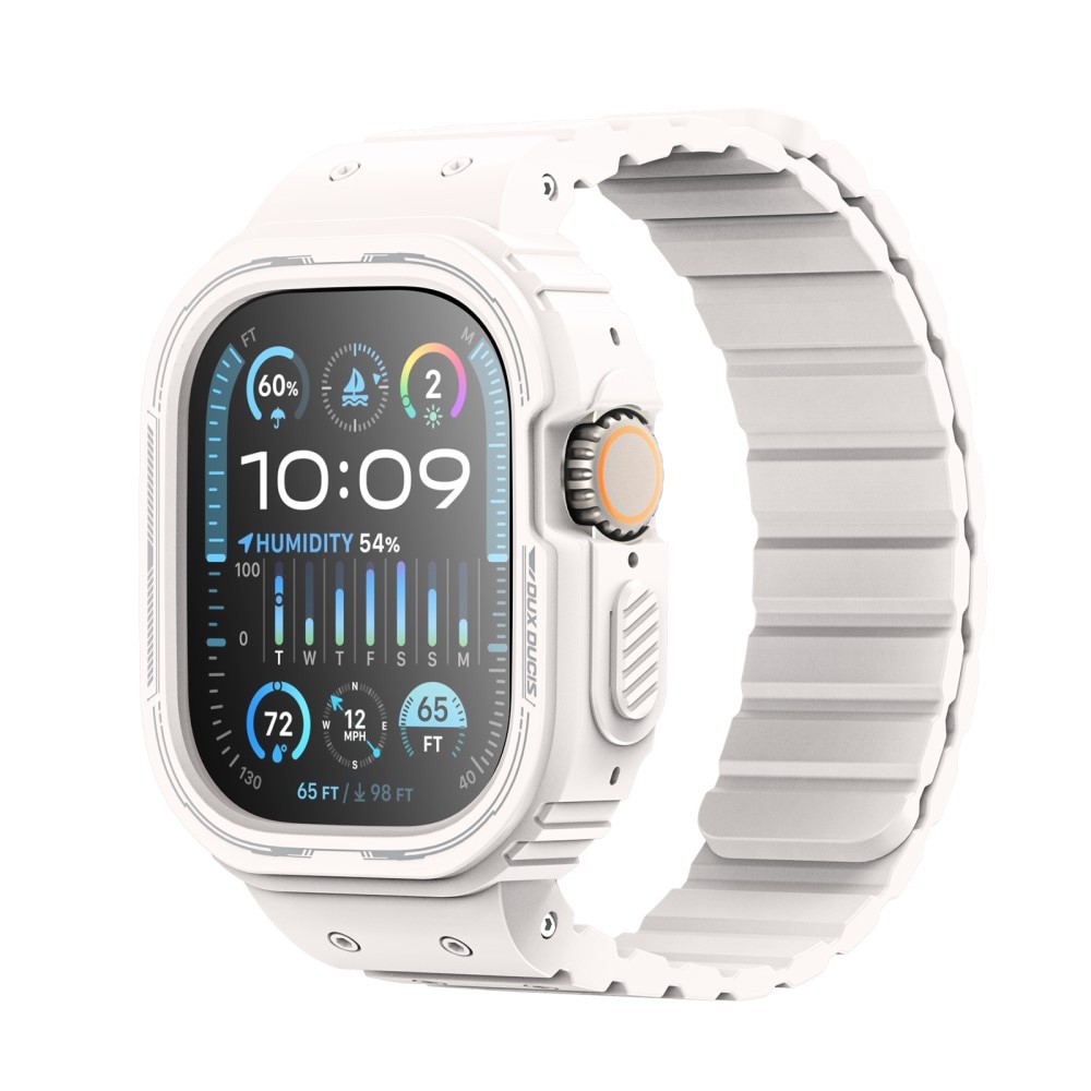 OA Ultra Armband Silikon 49mm weiß Apple Series Watch aus Dux + Ducis Hülle