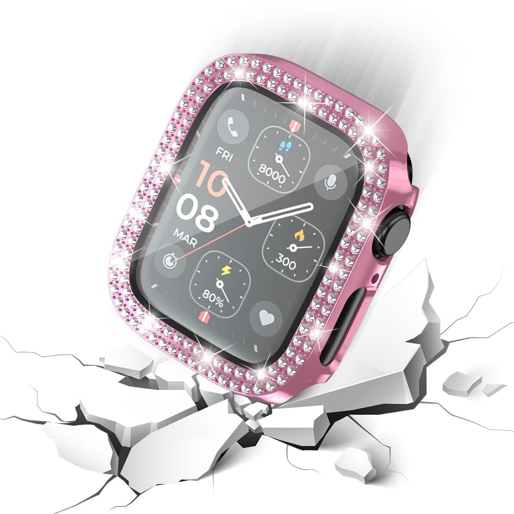 Full Cover Case Rhinestone Apple Watch SE 44mm rosa