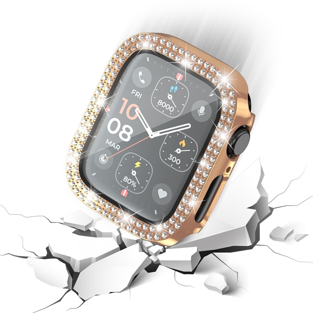 Full Cover Case Rhinestone Apple Watch SE 44mm roségold