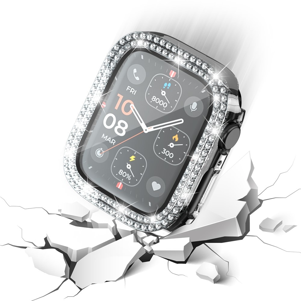 Full Cover Case Rhinestone Apple Watch Series 4-6 44mm durchsichtig