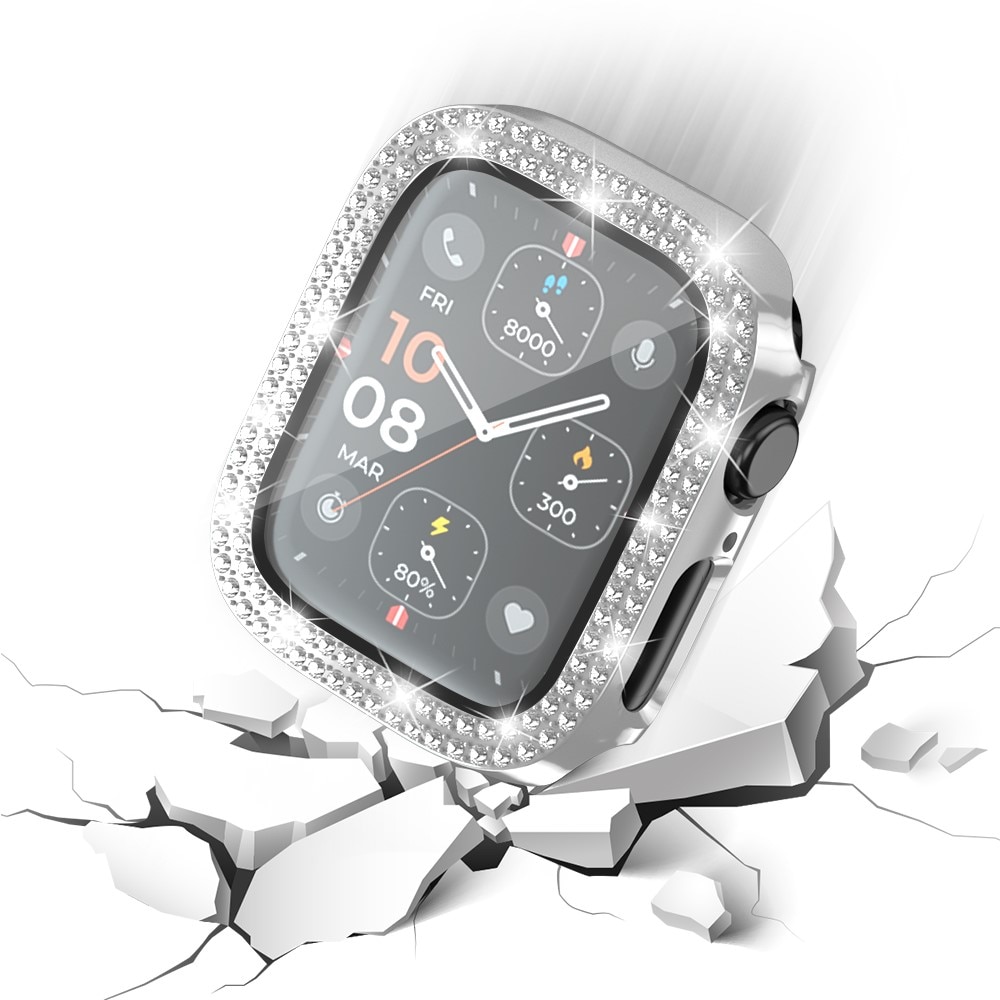 Full Cover Case Rhinestone Apple Watch Series 4-6 40mm silber