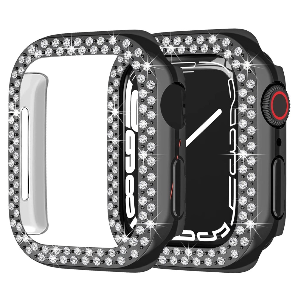 Apple Watch 45mm Series 8 Rhinestone Hardcover Schwarz