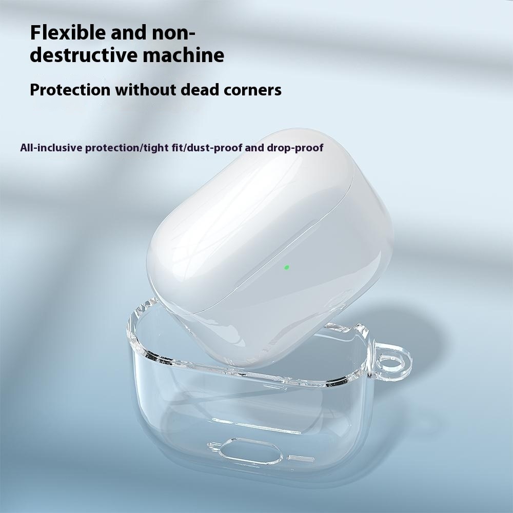 Apple AirPods 4 Hülle TPU mit Karabiner-Ring transparent