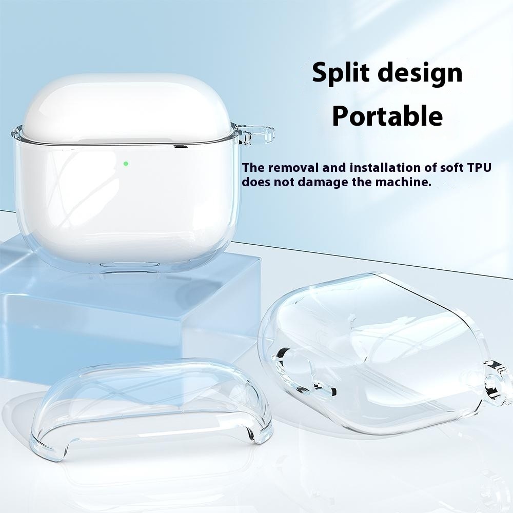 Apple AirPods 4 Hülle TPU mit Karabiner-Ring transparent