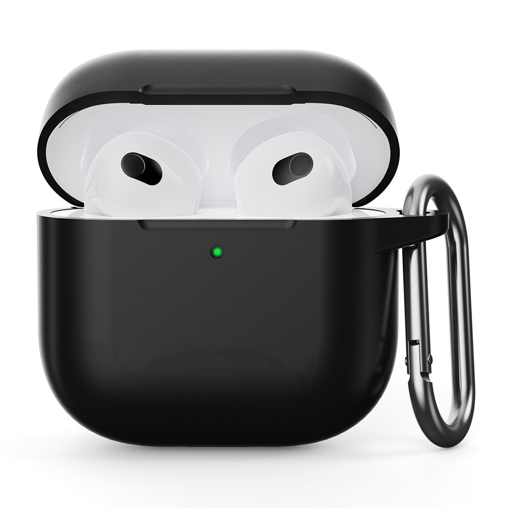 Apple AirPods 4 Silikonhülle mit Karabiner-Ring schwarz