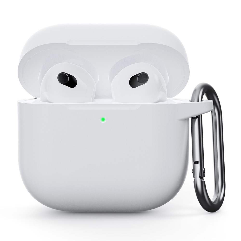 Apple AirPods 4 Silikonhülle mit Karabiner-Ring weiß