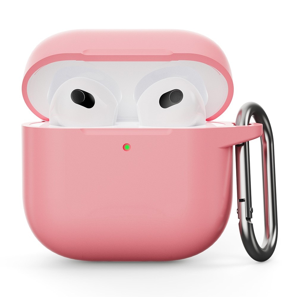 Apple AirPods 4 Silikonhülle mit Karabiner-Ring rosa