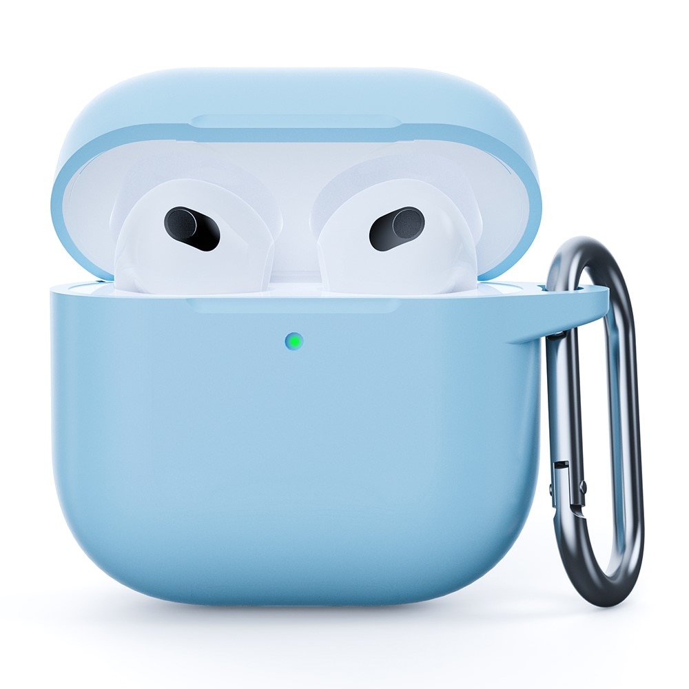 Apple AirPods 4 Silikonhülle mit Karabiner-Ring blau