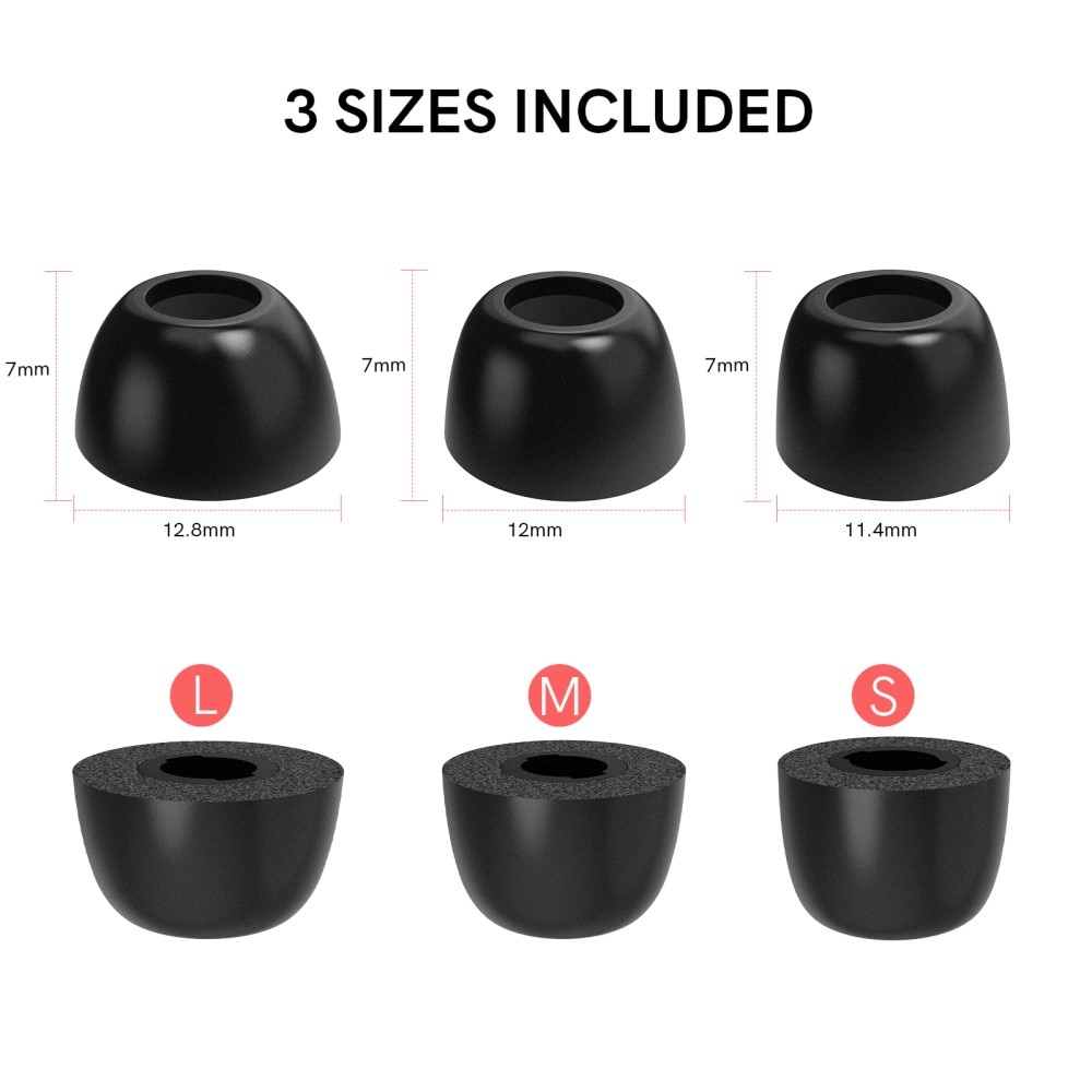 Memory Foam Ear Tips (3-pack) Samsung Galaxy Buds 2 Pro schwarz