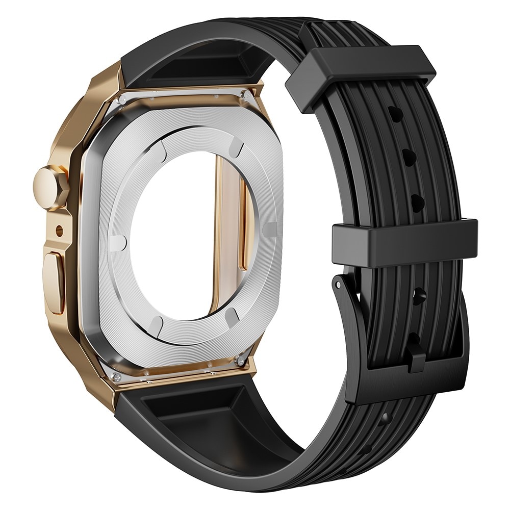 Apple Watch 44mm Adventure Metall-Hülle + Armband schwarz/roségold