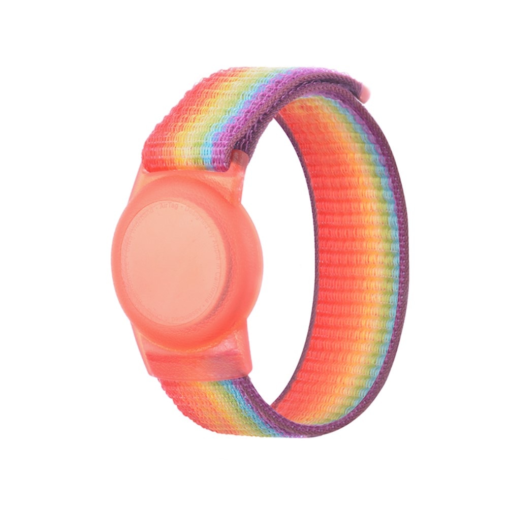 Apple AirTag Nylon-Armband für Kinder regenboge