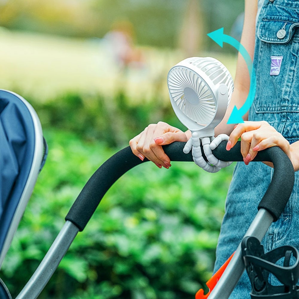 Portabler Ventilator mit flexiblen Beinen, Schwarz