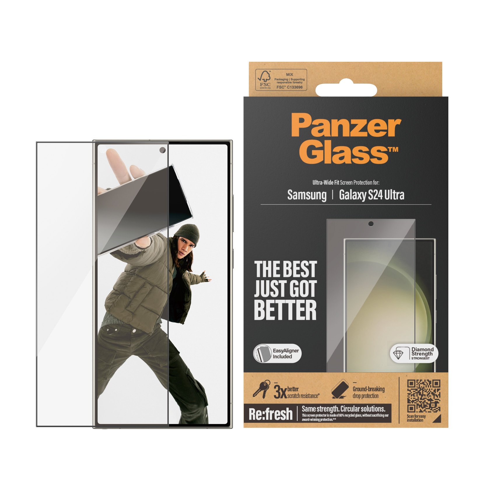 Gehärtetes Panzerglas für das Samsung Galaxy S24 Ultra