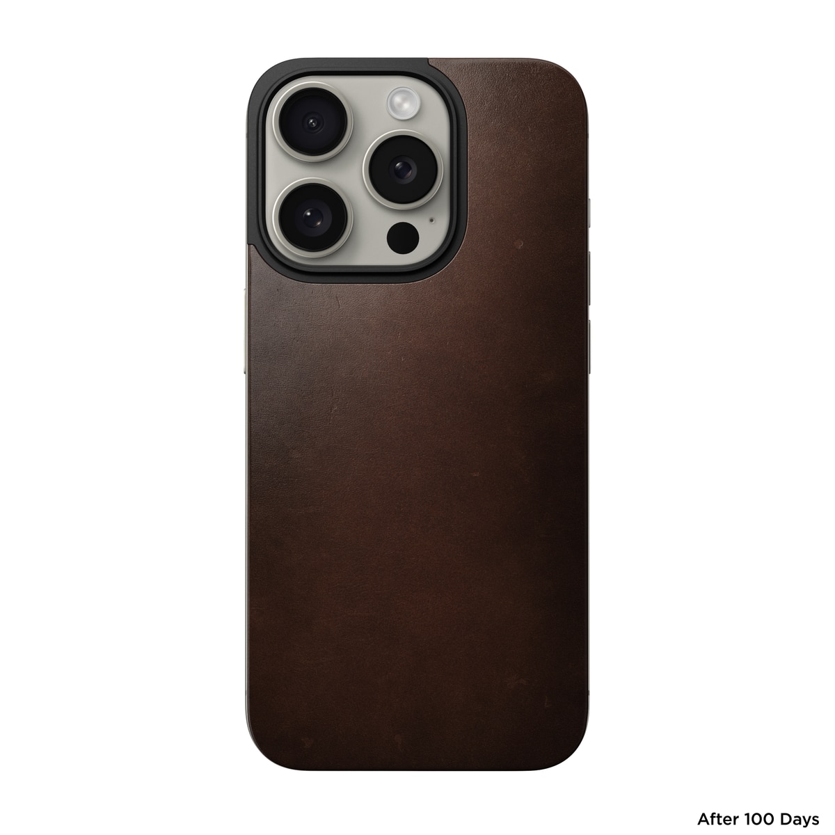 iPhone 15 Pro Magnetic Leather Back Rustic Brown