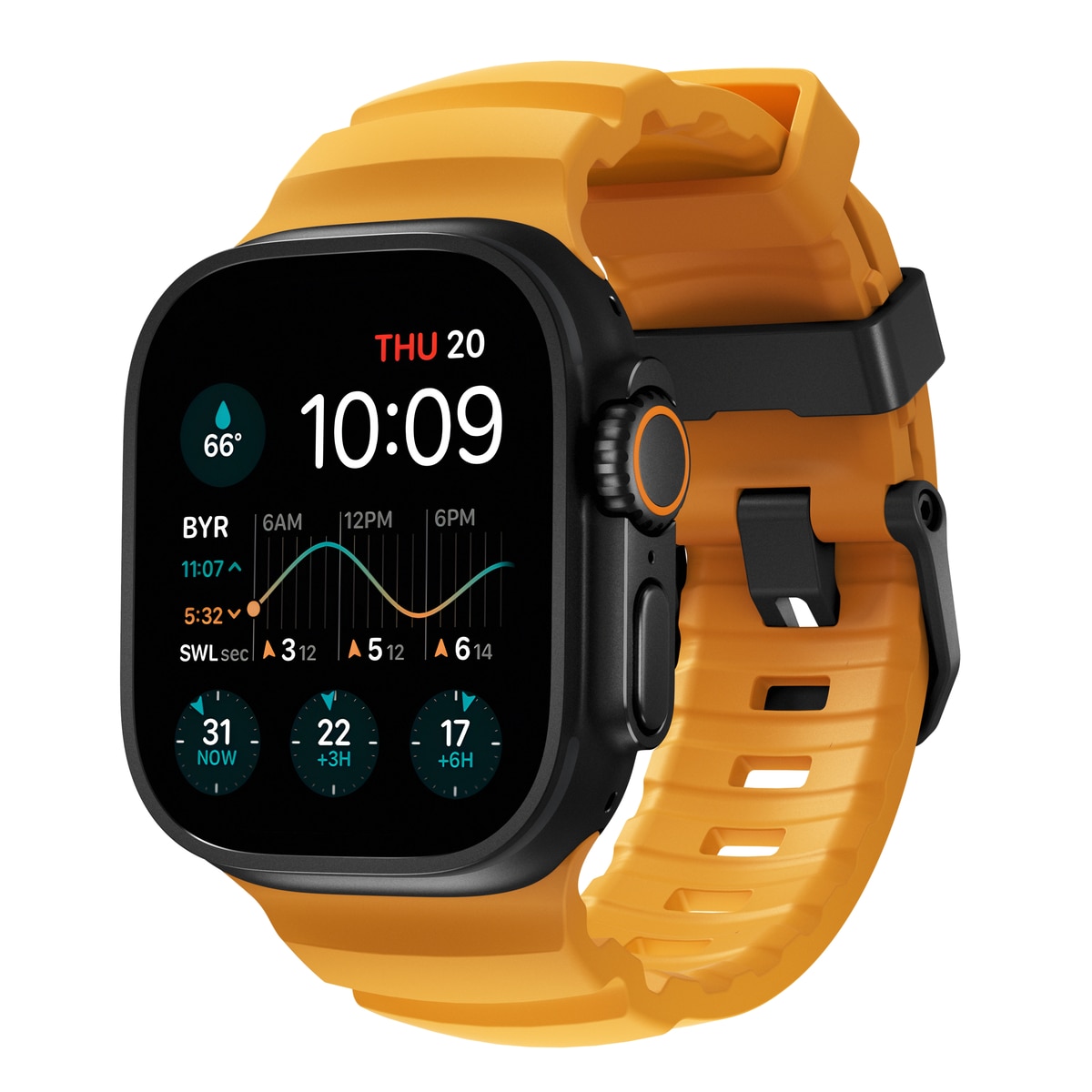 Apple Watch Series 9 45mm Rocky Point Band Sol (Black Hardware)