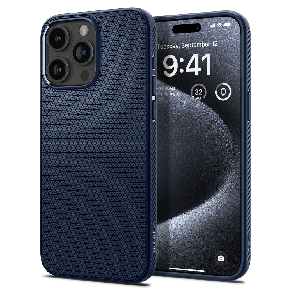 Case Liquid Air iPhone 15 Pro Navy Blue