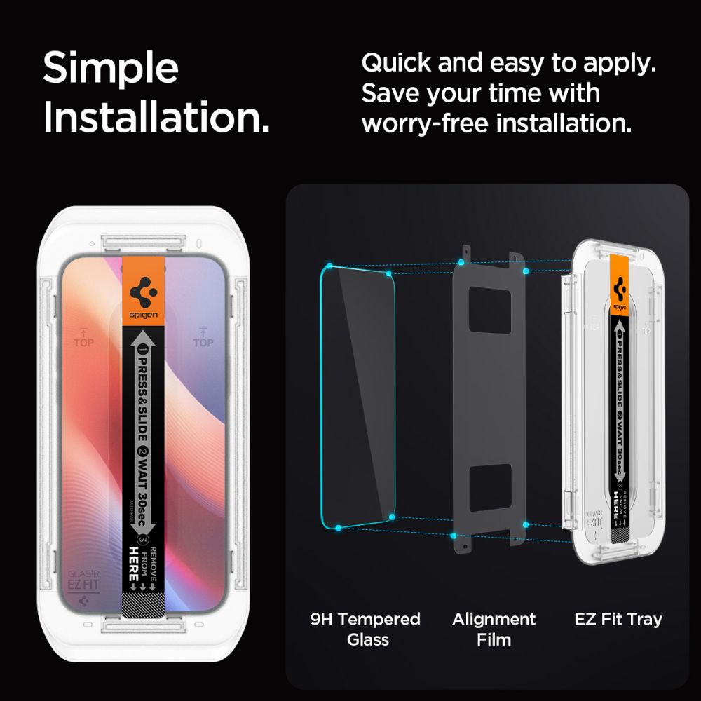 Screen Protector Privacy GLAS.tR EZ Fit (2 Stück) iPhone 16 Pro