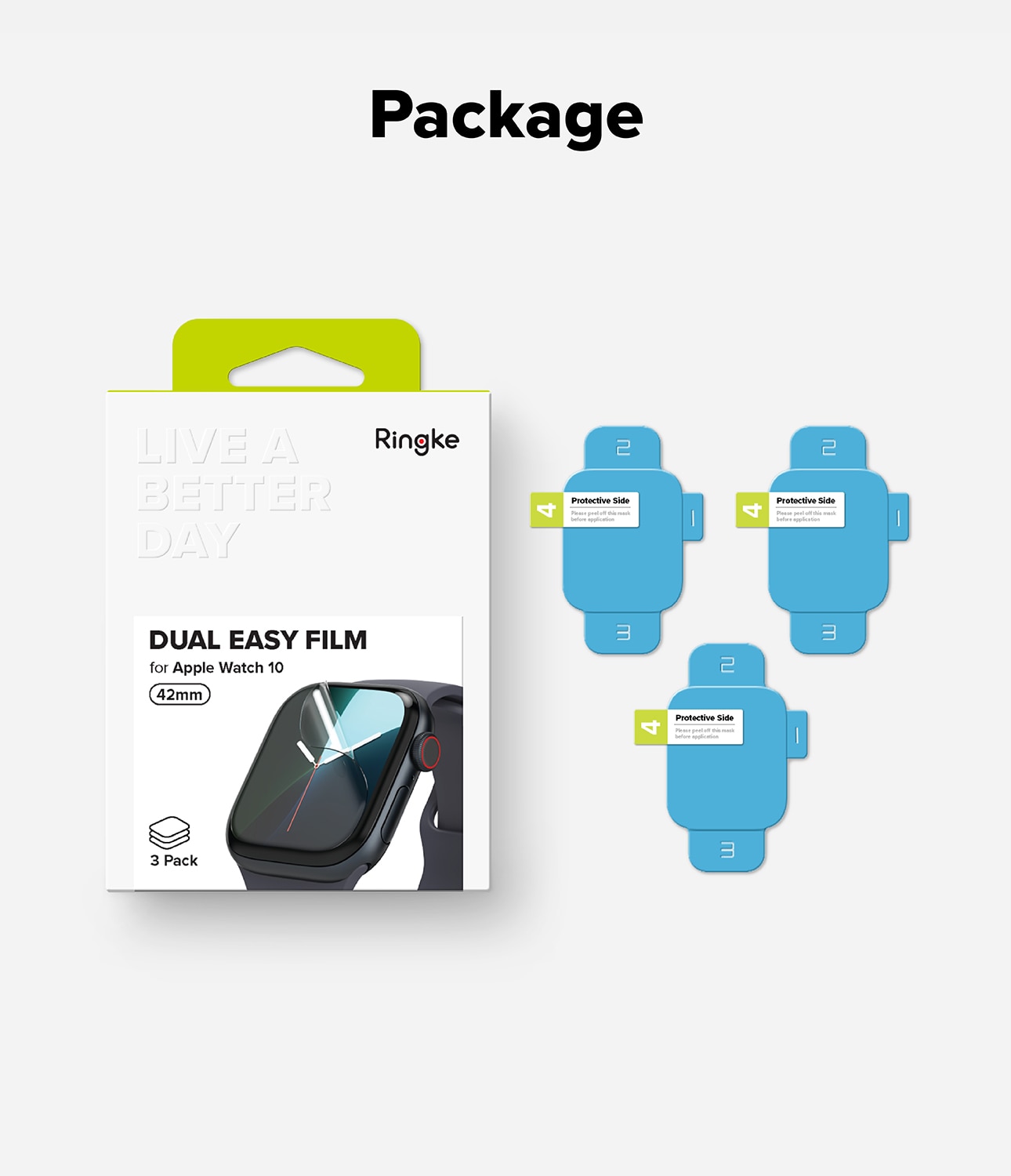 Dual Easy Screen Protector (3 Stück) Apple Watch Series 10 42mm