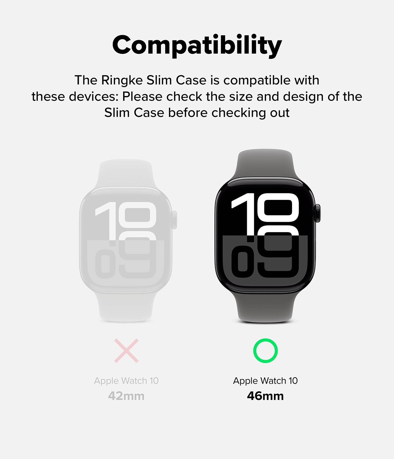 Slim Case (2 Stück) Apple Watch Series 10 46mm Dark Gray & Clear