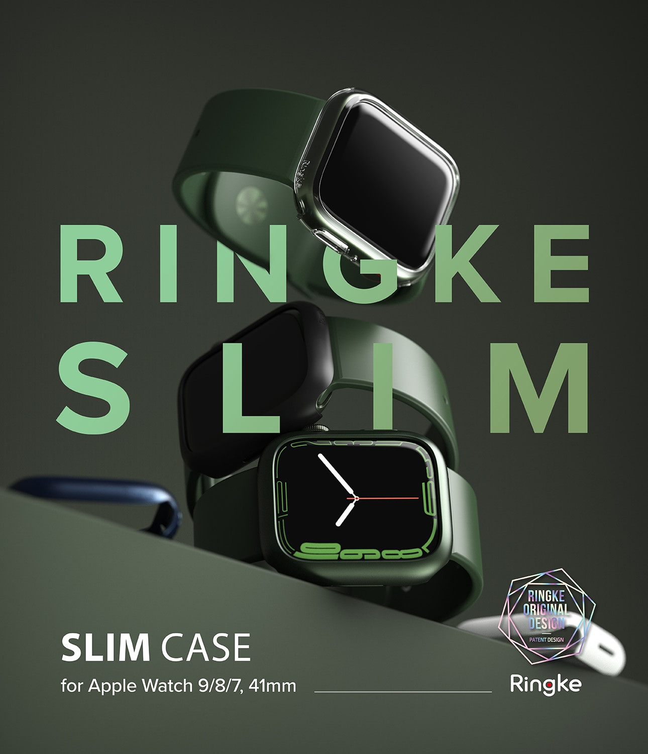 Slim Case (2 Stück) Apple Watch 41mm Series 9 Matte Black & Clear