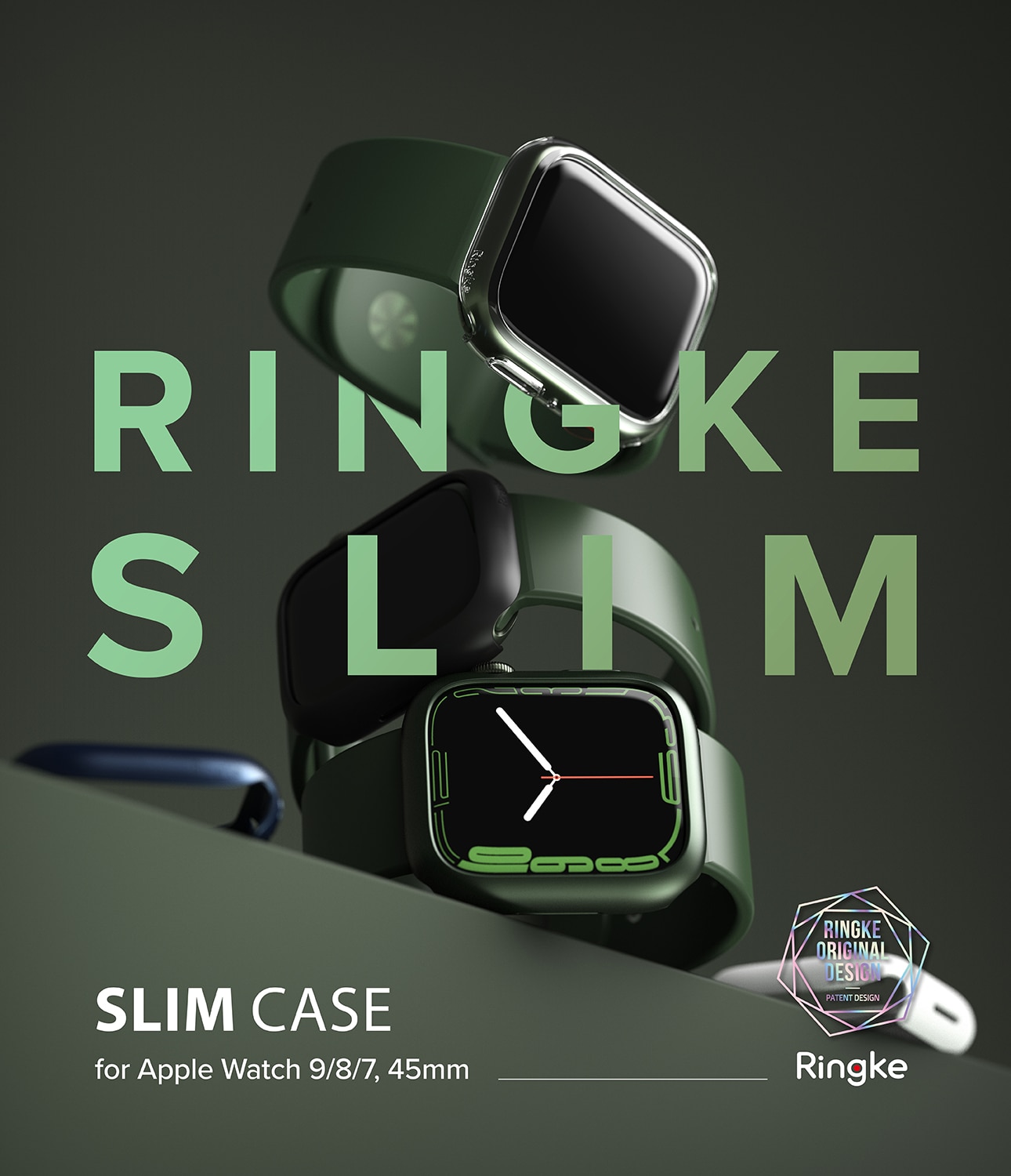 Slim Case (2 Stück) Apple Watch 45mm Series 9 Matte Black & Clear