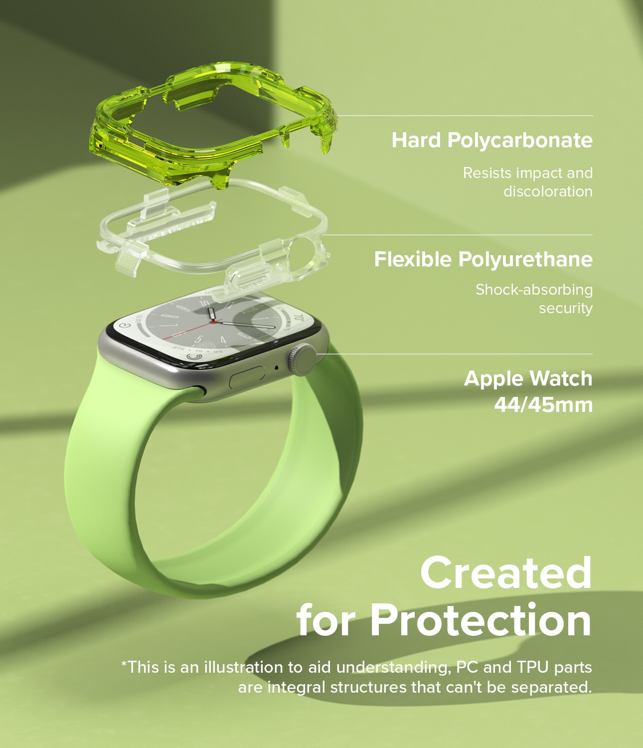 Fusion Bumper Apple Watch 45mm Series 9 Neon Green