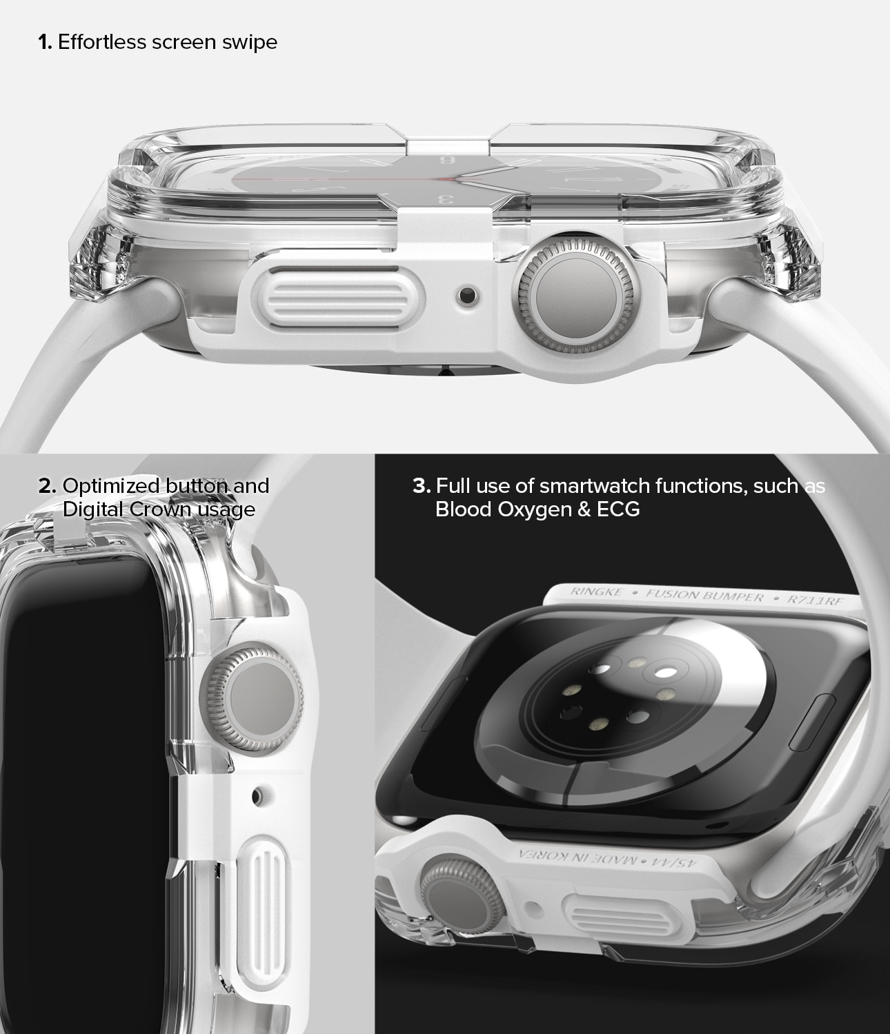 Fusion Bumper Apple Watch 45mm Series 7 White