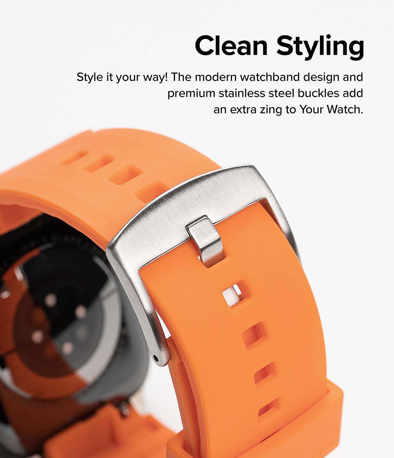 Rubber One Bold Band Apple Watch 42/44/45/49mm Orange Sticker